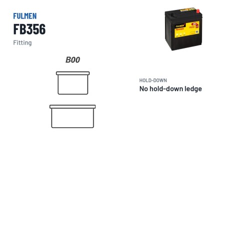 Batterie voiture Fulmen FB356 12V 35Ah 240A – bornes et fixation