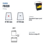 Batteria auto Fulmen FB320 12V 32Ah 270A – terminali e fissaggio