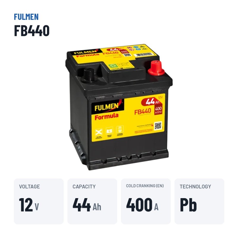 Batteria auto Fulmen FB440 12V 44Ah 400A – dati principali