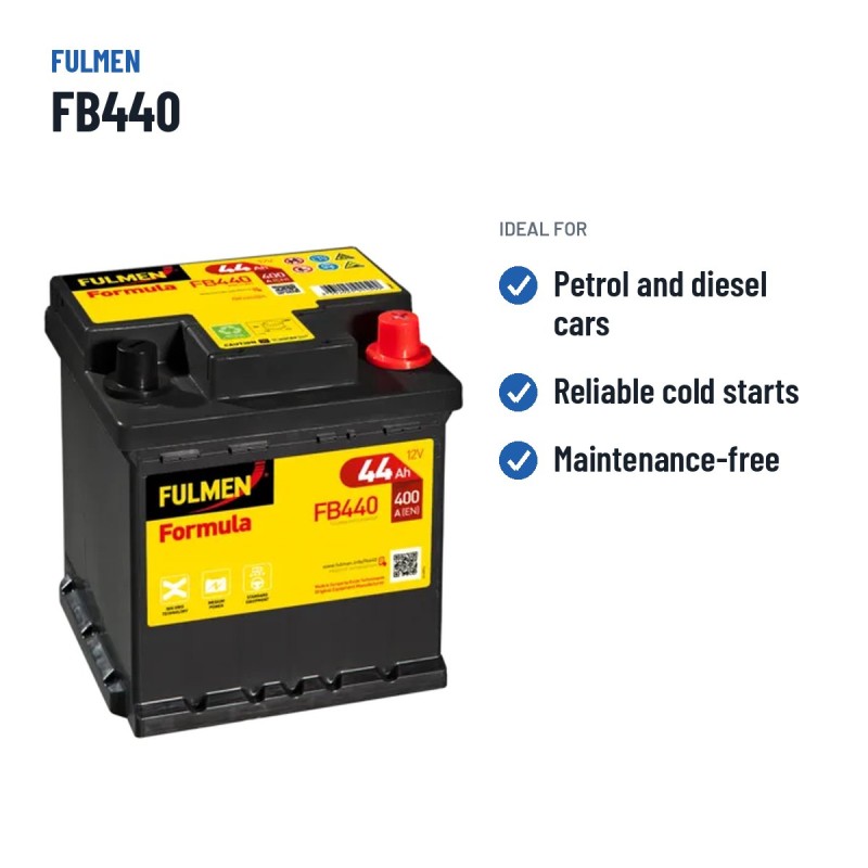 Car battery Fulmen FB440 12V 44Ah 400A – recommended uses