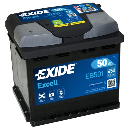 Exide EB501. starter battery Exide 50Ah 12V