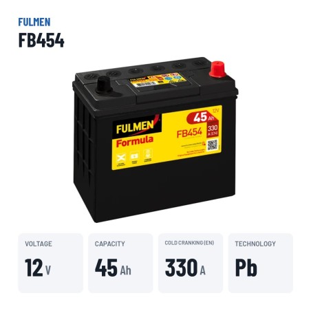 Batteria auto Fulmen FB454 12V 45Ah 330A – dati principali