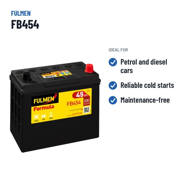 Batteria auto Fulmen FB454 12V 45Ah 330A – usi consigliati