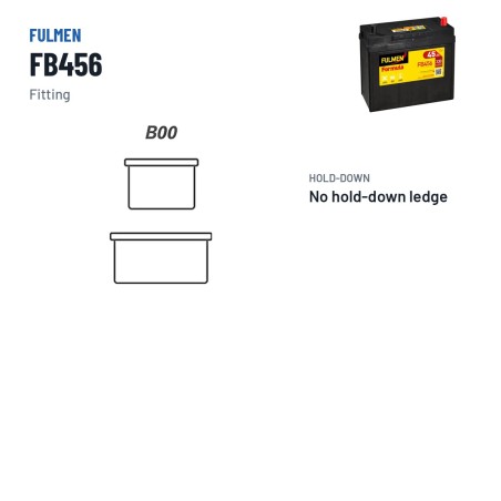 Car battery Fulmen FB456 12V 45Ah 330A | baterias.com