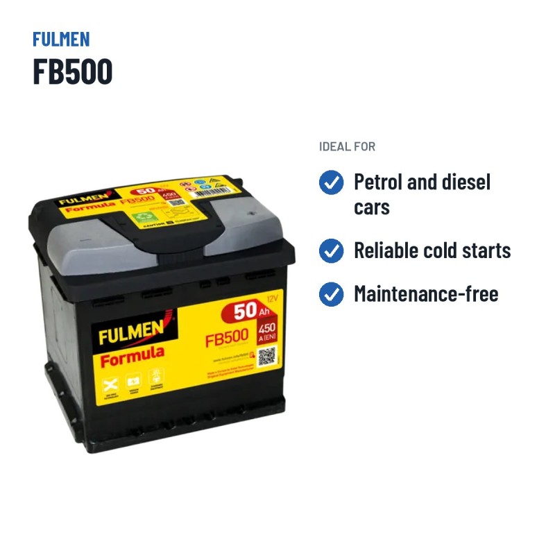 Batteria auto Fulmen FB500 12V 50Ah 450A – usi consigliati