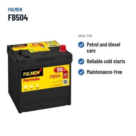 Batería de coche Fulmen FB504 12V 50Ah 360A – usos recomendados