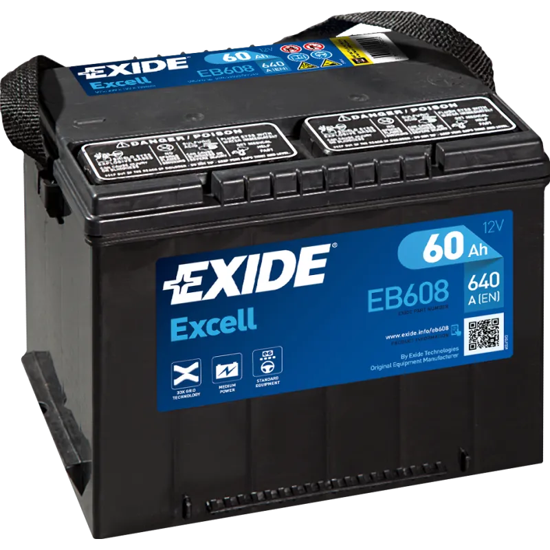 Exide EB608. Batería de arranque Exide 60Ah 12V