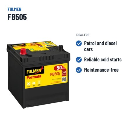 Batteria auto Fulmen FB505 12V 50Ah 360A – usi consigliati