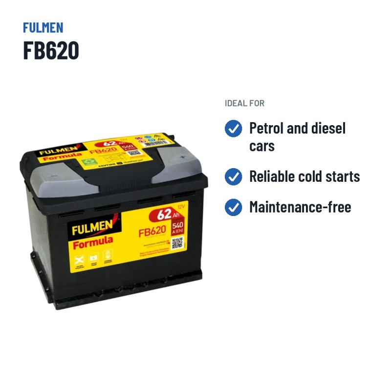 Batteria auto Fulmen FB620 12V 62Ah 540A – usi consigliati