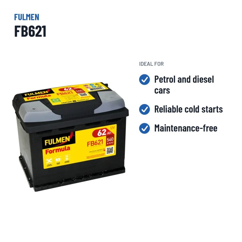 Autobatterie Fulmen FB621 12V 62Ah 540A – empfohlene Einsatzbereiche