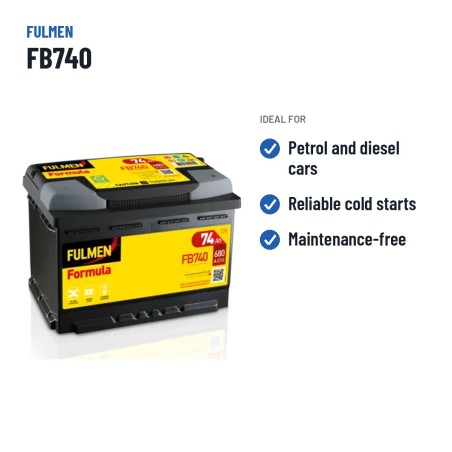 Autobatterie Fulmen FB740 12V 74Ah 680A – empfohlene Einsatzbereiche
