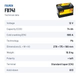 Batteria auto Fulmen FB741 12V 74Ah 680A | baterias.com