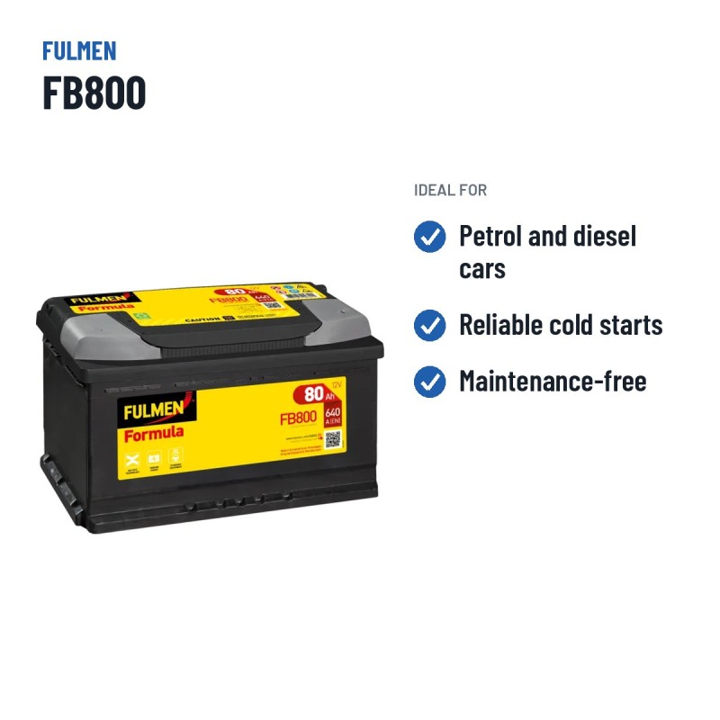Autobatterie Fulmen FB800 12V 80Ah 640A – empfohlene Einsatzbereiche