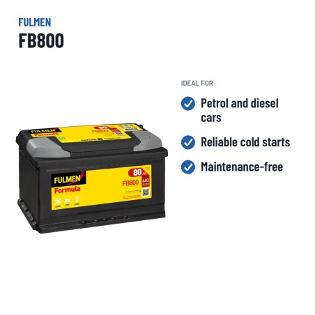 Autobatterie Fulmen FB800 12V 80Ah 640A – empfohlene Einsatzbereiche