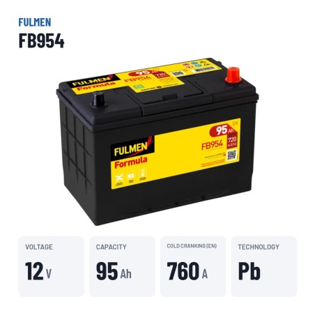 Batteria auto Fulmen FB954 12V 95Ah 760A – dati principali