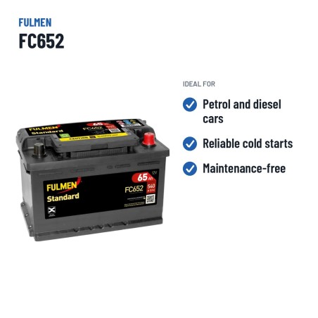 Autobatterie Fulmen FC652 12V 65Ah 540A – empfohlene Einsatzbereiche