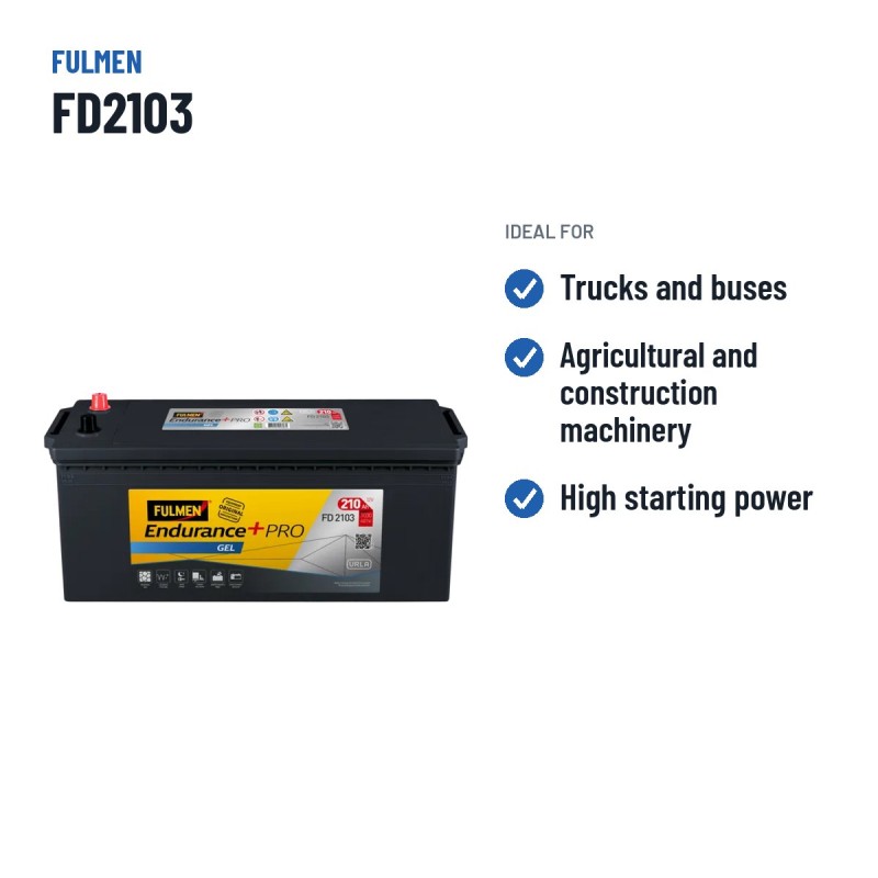 Batteria camion Fulmen FD2103 12V 210Ah 1030A GEL – usi consigliati