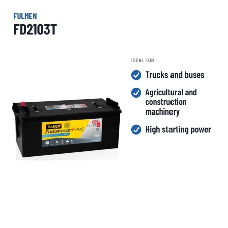 Batteria camion Fulmen FD2103T 12V 210Ah 800A GEL – usi consigliati