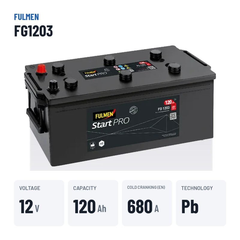 Truck battery Fulmen FG1203 12V 120Ah 680A – key specs