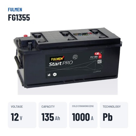 LKW-Batterie Fulmen FG1355 12V 135Ah 1000A – wichtigste Daten
