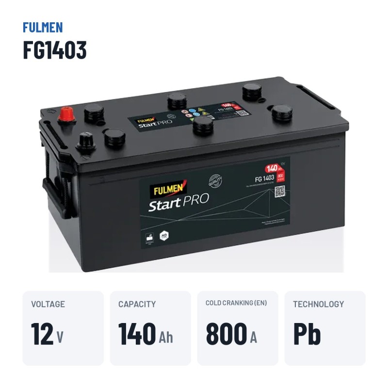 Batteria camion Fulmen FG1403 12V 140Ah 800A – dati principali