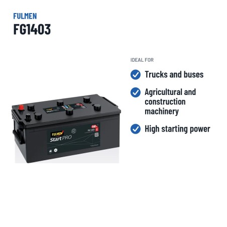 Batteria camion Fulmen FG1403 12V 140Ah 800A – usi consigliati