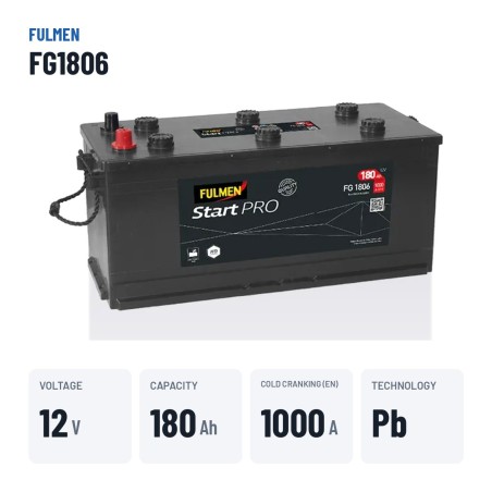 Batería de camión Fulmen FG1806 12V 180Ah 1000A – datos clave
