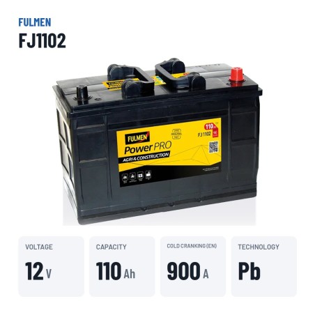 Batteria camion Fulmen FJ1102 12V 110Ah 900A – dati principali