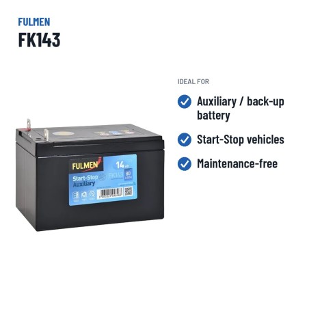 Auxiliary battery Fulmen FK143 12V 14Ah 80A AGM – recommended uses