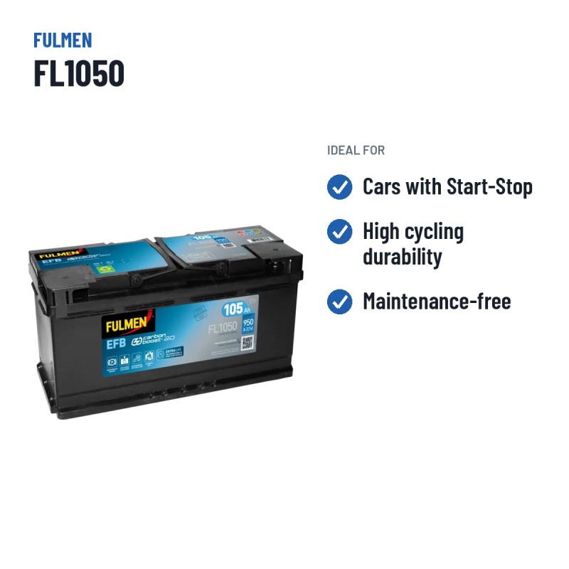 Start-Stop battery Fulmen FL1050 12V 105Ah 950A EFB – recommended uses