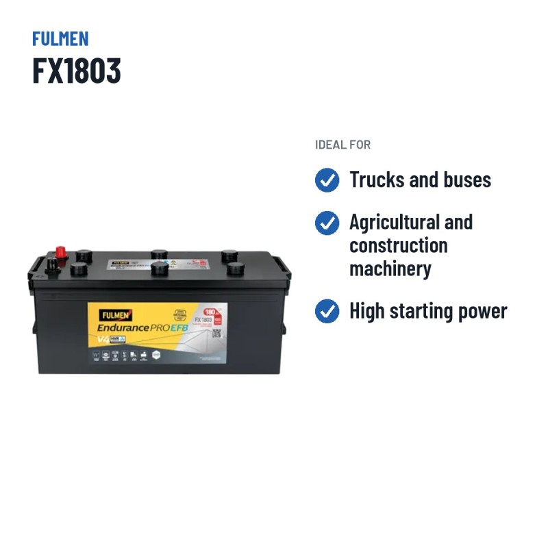 Batteria camion Fulmen FX1803 12V 180Ah 1000A EFB – usi consigliati