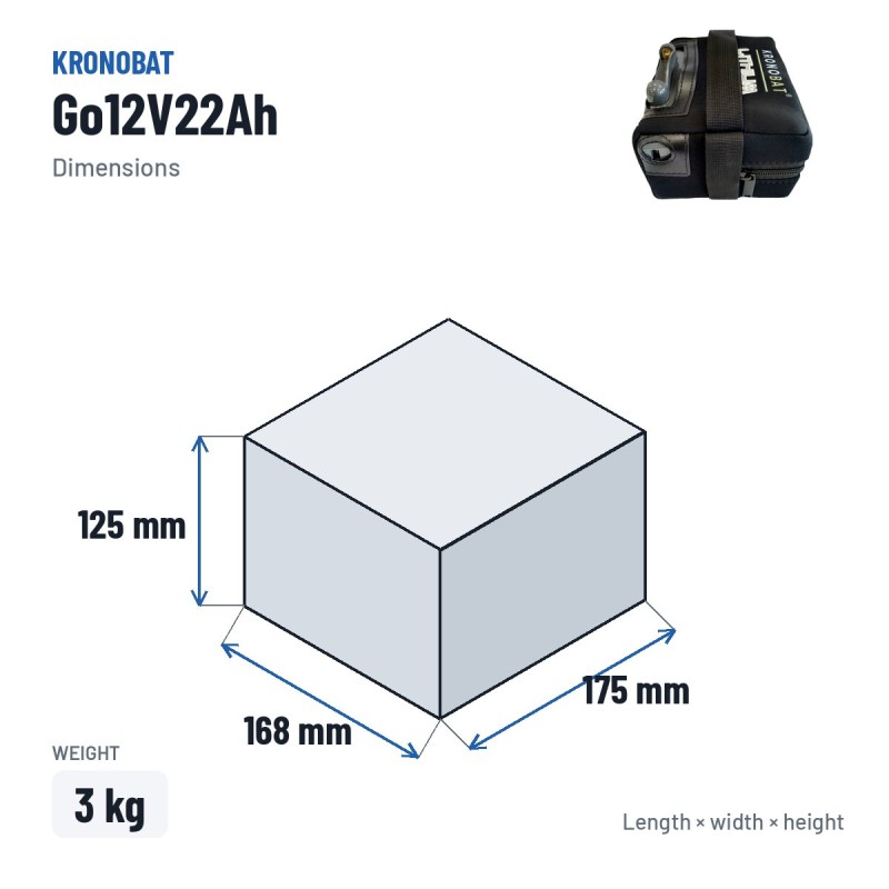 Batterie de traction Kronobat Go12V22Ah 12V Litio | baterias.com