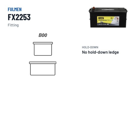 LKW-Batterie Fulmen FX2253 12V 225Ah 1150A EFB – Pole und Befestigung