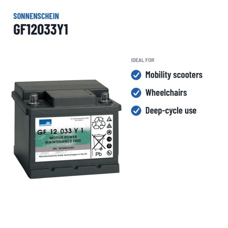 Deep-cycle battery Sonnenschein GF12033Y1 12V 38Ah GEL – recommended uses