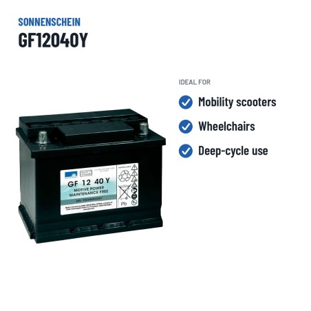 Bateria cíclica Sonnenschein GF12040Y 12V 48Ah GEL – utilizações recomendadas