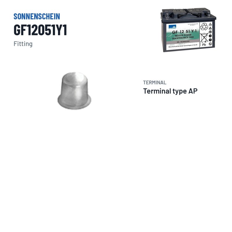 Deep-cycle battery Sonnenschein GF12051Y1 12V 56Ah GEL – terminal and hold-down
