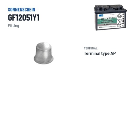 Deep-cycle battery Sonnenschein GF12051Y1 12V 56Ah GEL – terminal and hold-down