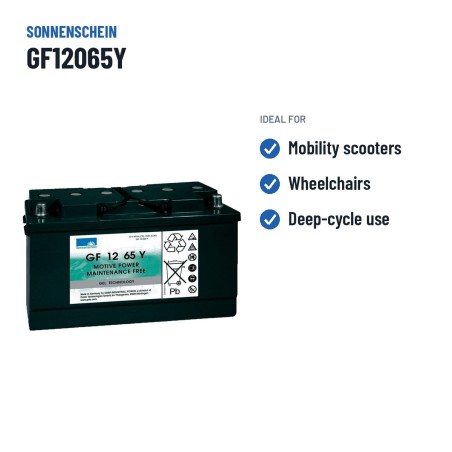 Deep-cycle battery Sonnenschein GF12065Y 12V 78Ah GEL – recommended uses