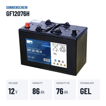 Batteria a trazione Sonnenschein GF12076H 12V 86Ah GEL – dati principali