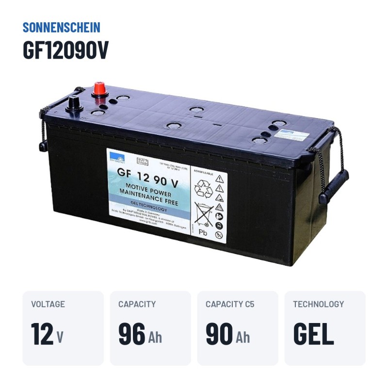 Batteria a trazione Sonnenschein GF12090V 12V 96Ah GEL – dati principali
