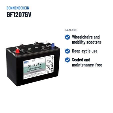 Batteria a trazione Sonnenschein GF12076V 12V 86Ah GEL – usi consigliati