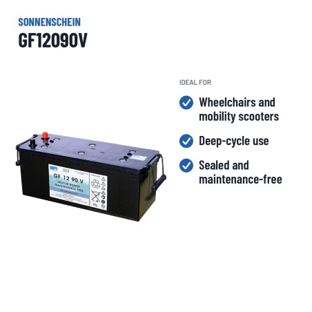 Batteria a trazione Sonnenschein GF12090V 12V 96Ah GEL – usi consigliati