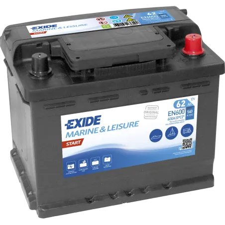 Exide EN600. Batería para aplicaciones naúticas Exide 62Ah 12V