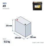 Batterie voiture Varta A11 12V 45Ah 370A AGM – dimensions 236 × 126 × 224 mm