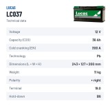 Autobatterie Lucas LC037 12V 36Ah 300A – technische Daten