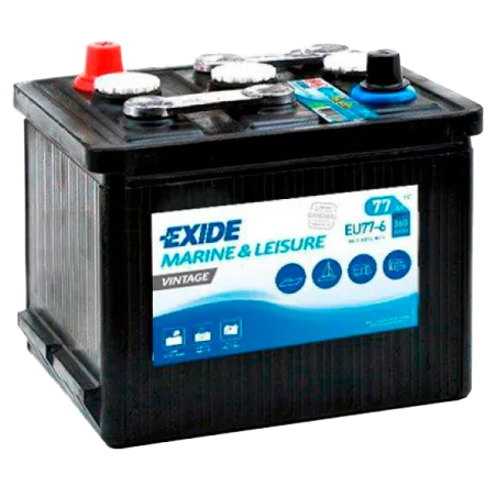 Exide EU77-6. Batería para aplicaciones naúticas Exide 77Ah 6V