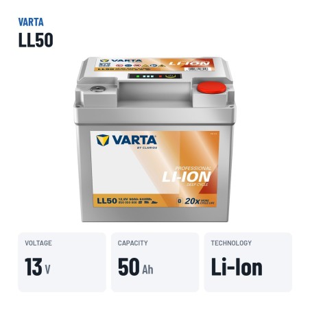 Bootsbatterie Varta LL50 12.8V 50Ah Li-Ion – wichtigste Daten