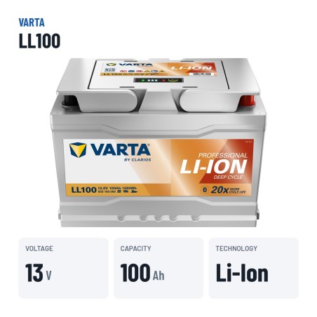 Batterie marine Varta LL100 12.8V 100Ah Li-Ion – caractéristiques clés