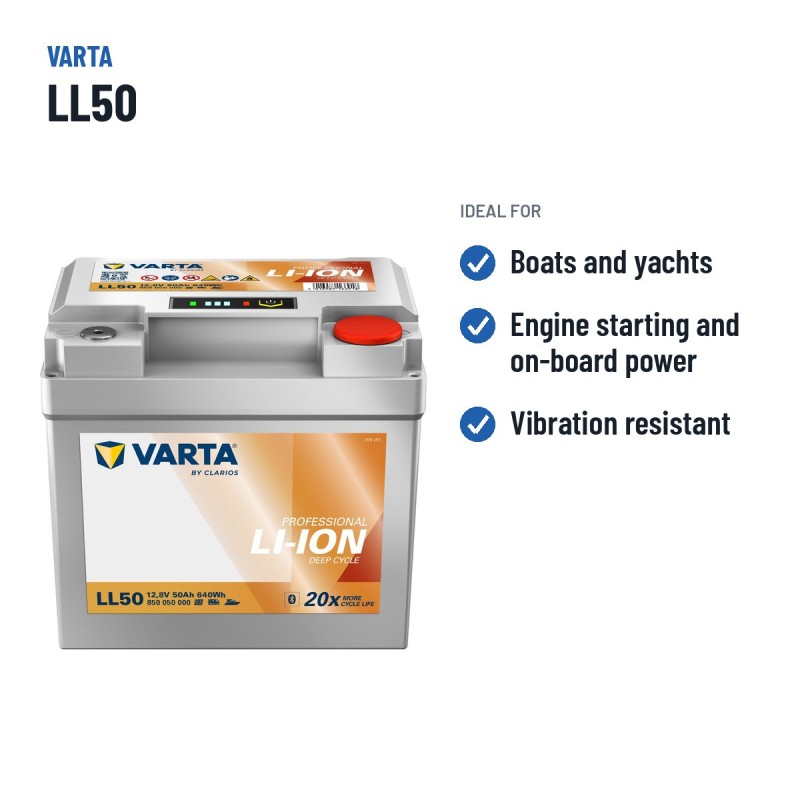 Batteria nautica Varta LL50 12.8V 50Ah Li-Ion – usi consigliati