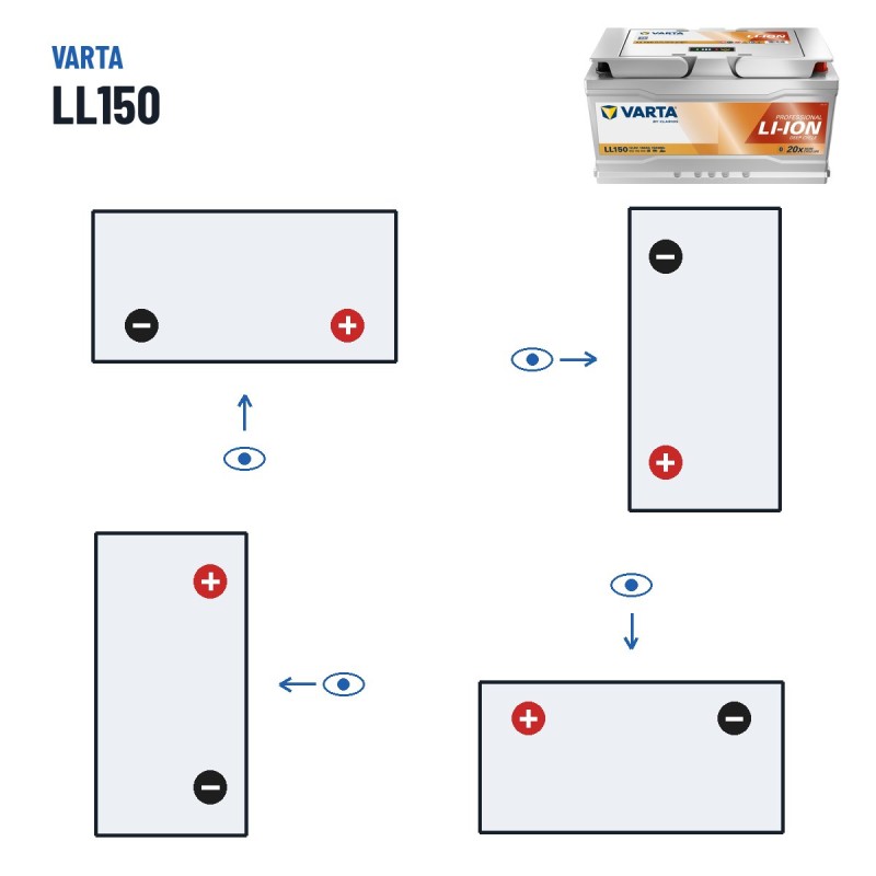 Marine battery Varta LL150 12.8V 150Ah Li-Ion | baterias.com